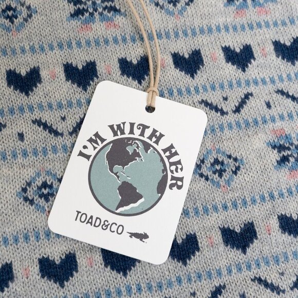 Toad & Co Women's Cazadero Crew Sweater Heather Gray Heart - Picture 13 of 14